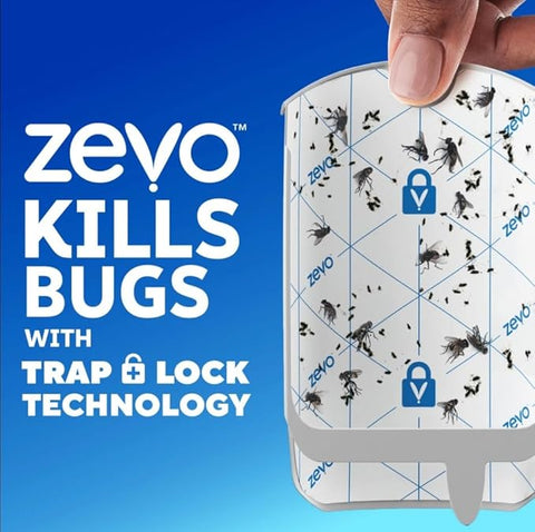 Zevo Indoor Insect Trap Refills – 2-Pack Cartridges for Zevo Plug-in Devices – Catch Gnats, Fruit Flies & House Flies – Odorless, Mess-Free